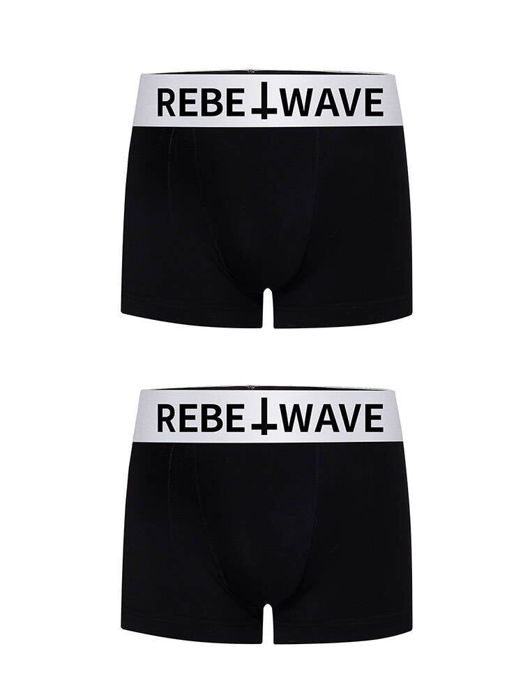 REBEL WAVE Quick-Drying Breathable Antibacterial Flat Crotch Ice Silk Slogan Underwear