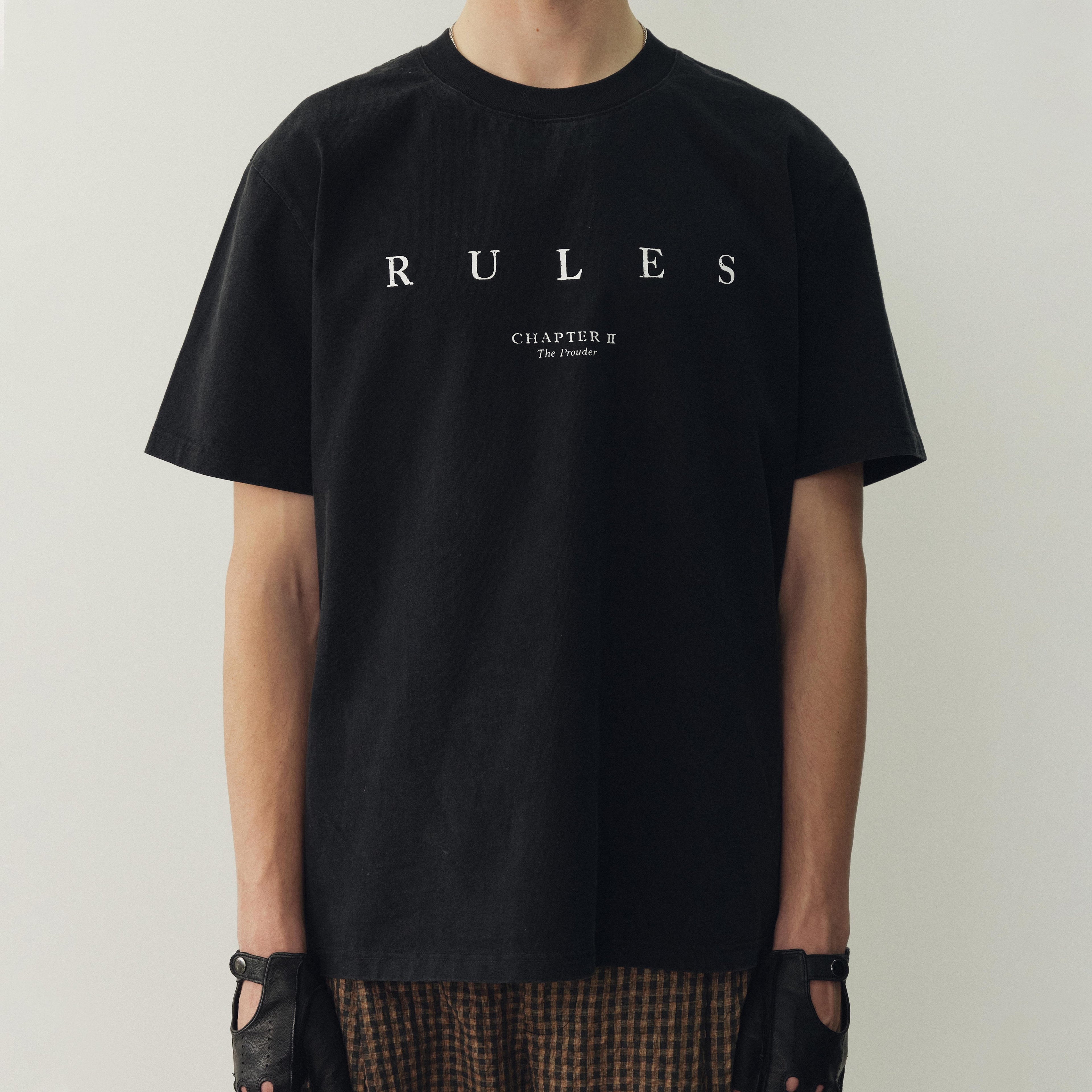 THE PROUDER black "RULES" print T-shirt