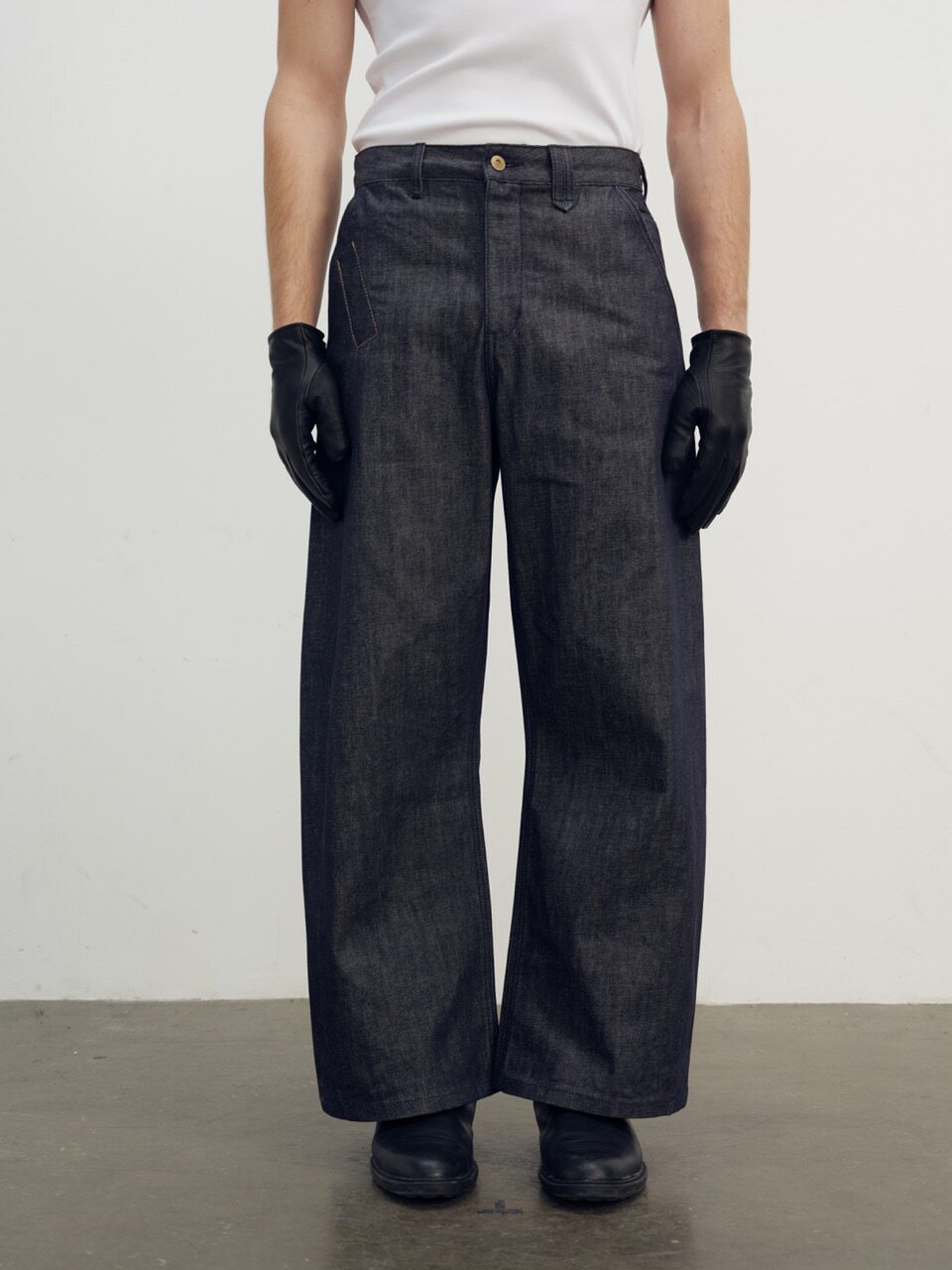 THE PROUDER red-eared original cow three-dimensional cut scimitar jeans
