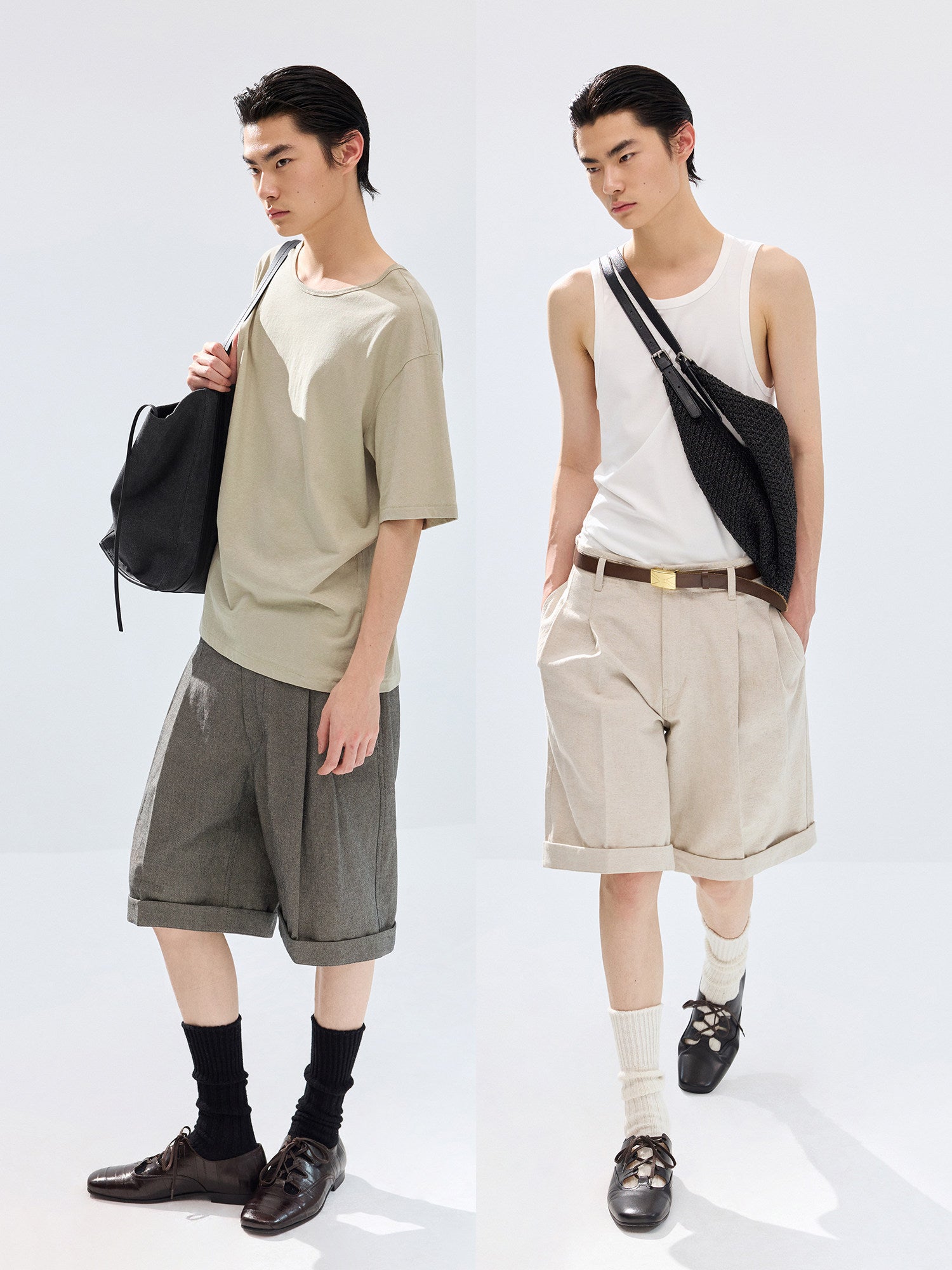 Simple Project Linen-blend Bermuda Shorts