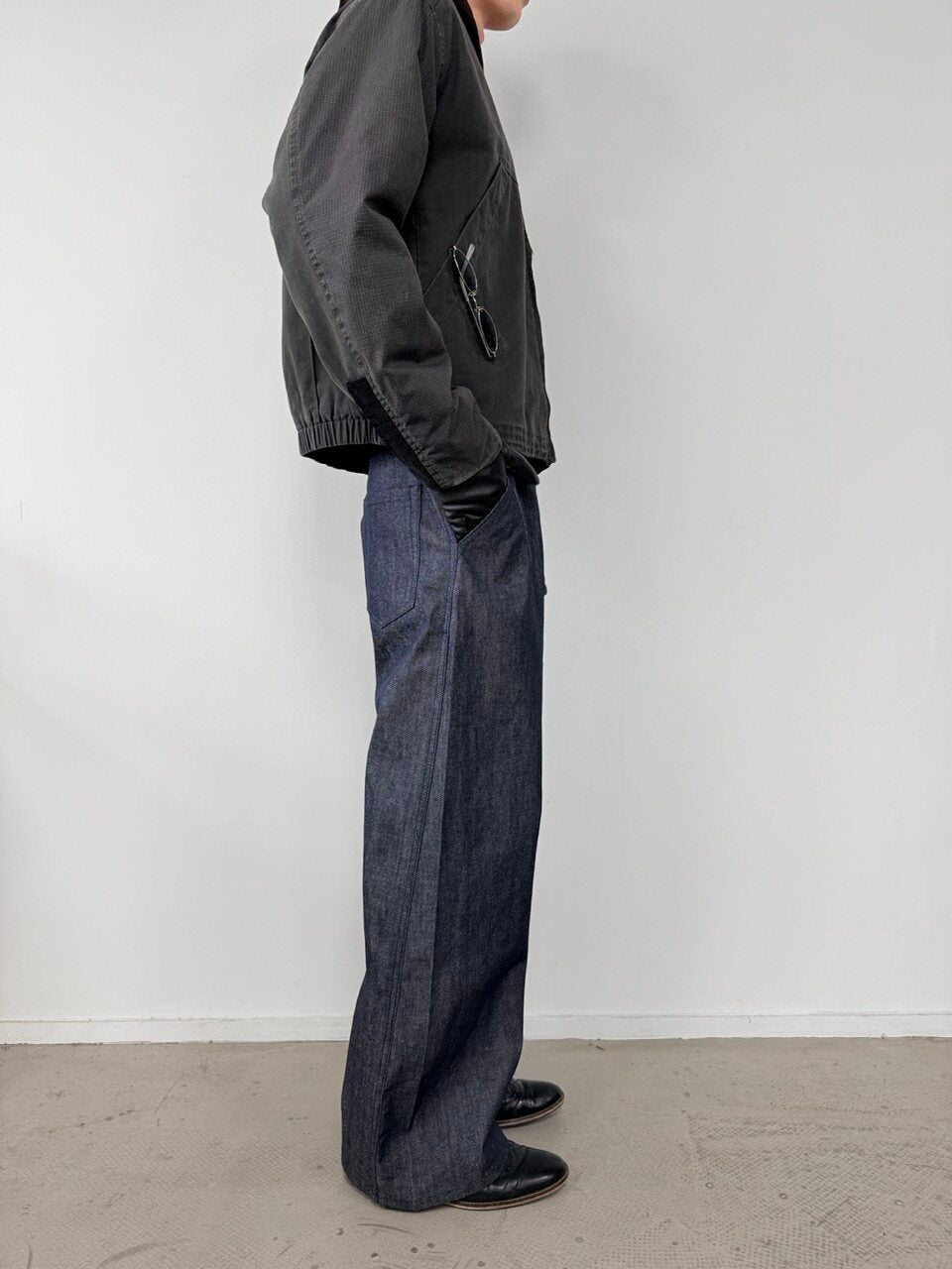 THE PROUDER red-eared original cow three-dimensional cut scimitar jeans