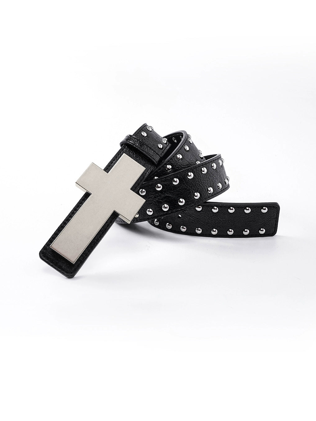 REBEL WAVE 25FW  Cracked Pattern Studded Cross Belt