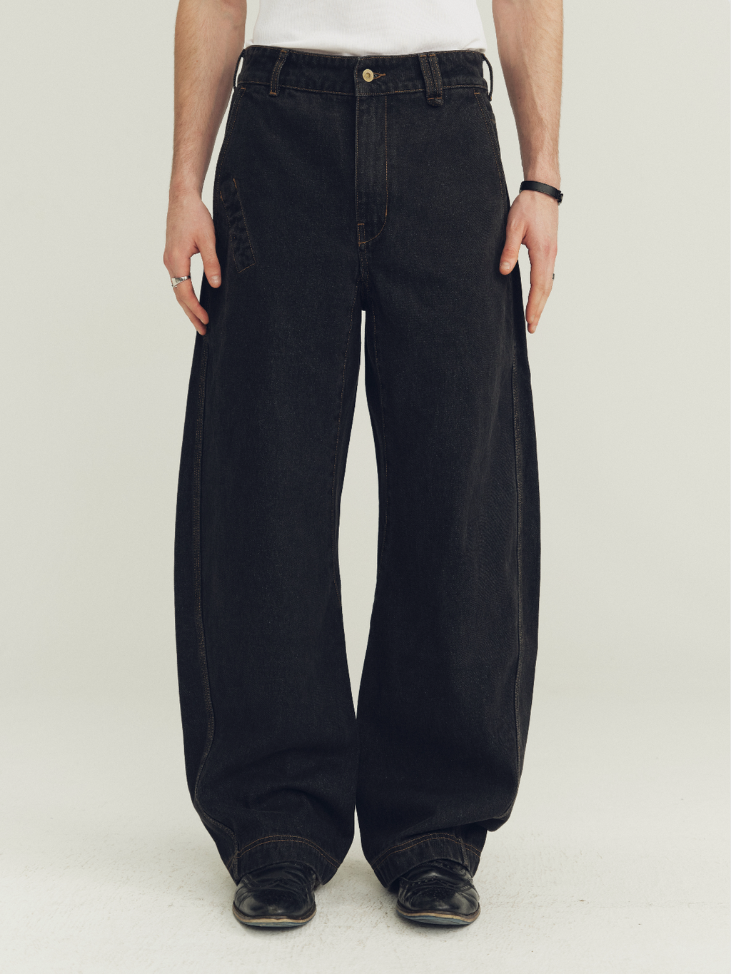 THE PROUDER Vintage Black Cow Stereo-Cut Jeans