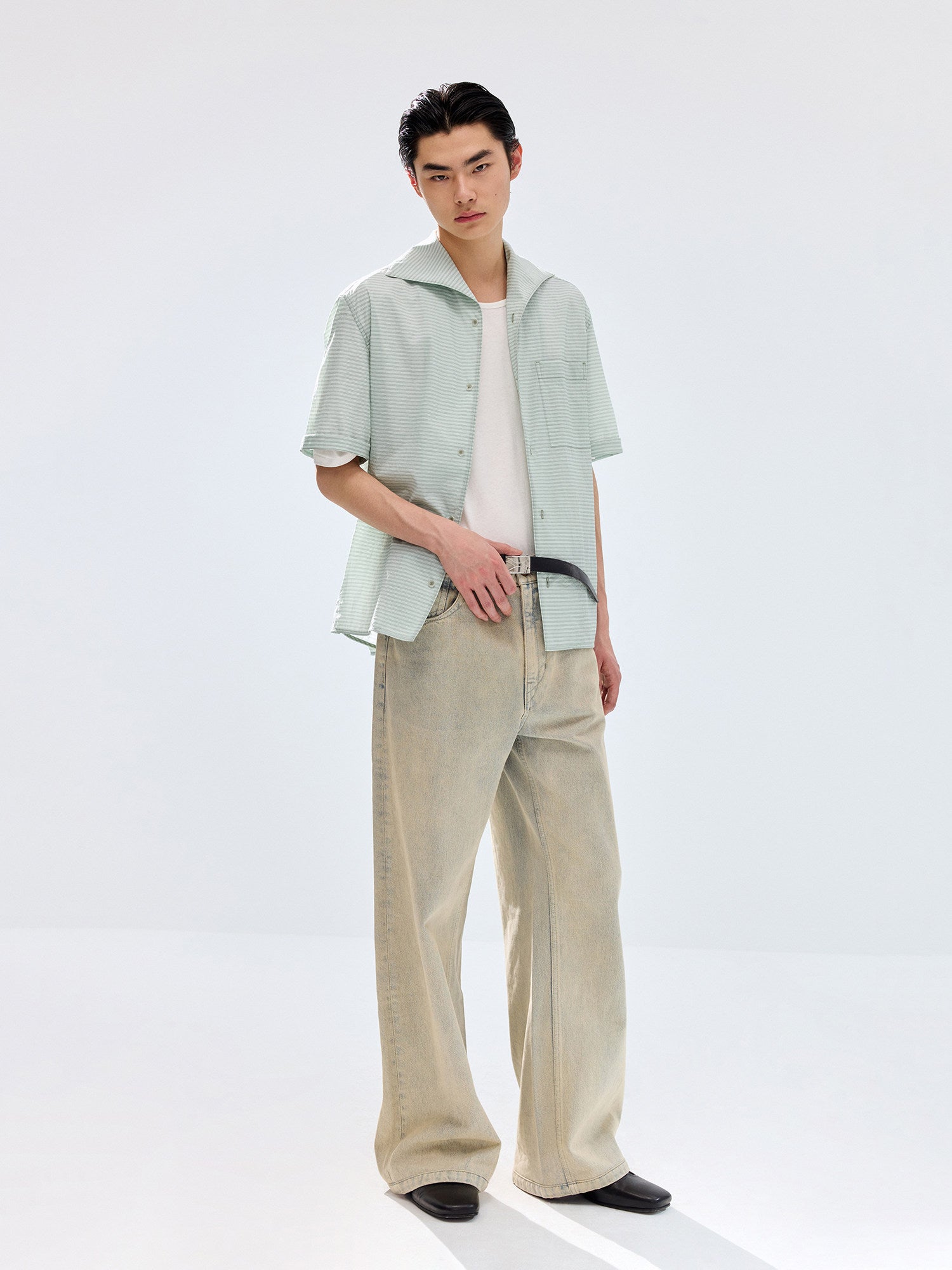 Simple Project Khaki Washed Jeans