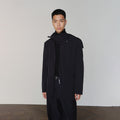 Sairenssei Detachable Faux Two-Piece Double Zipper Simple Suit Jacket