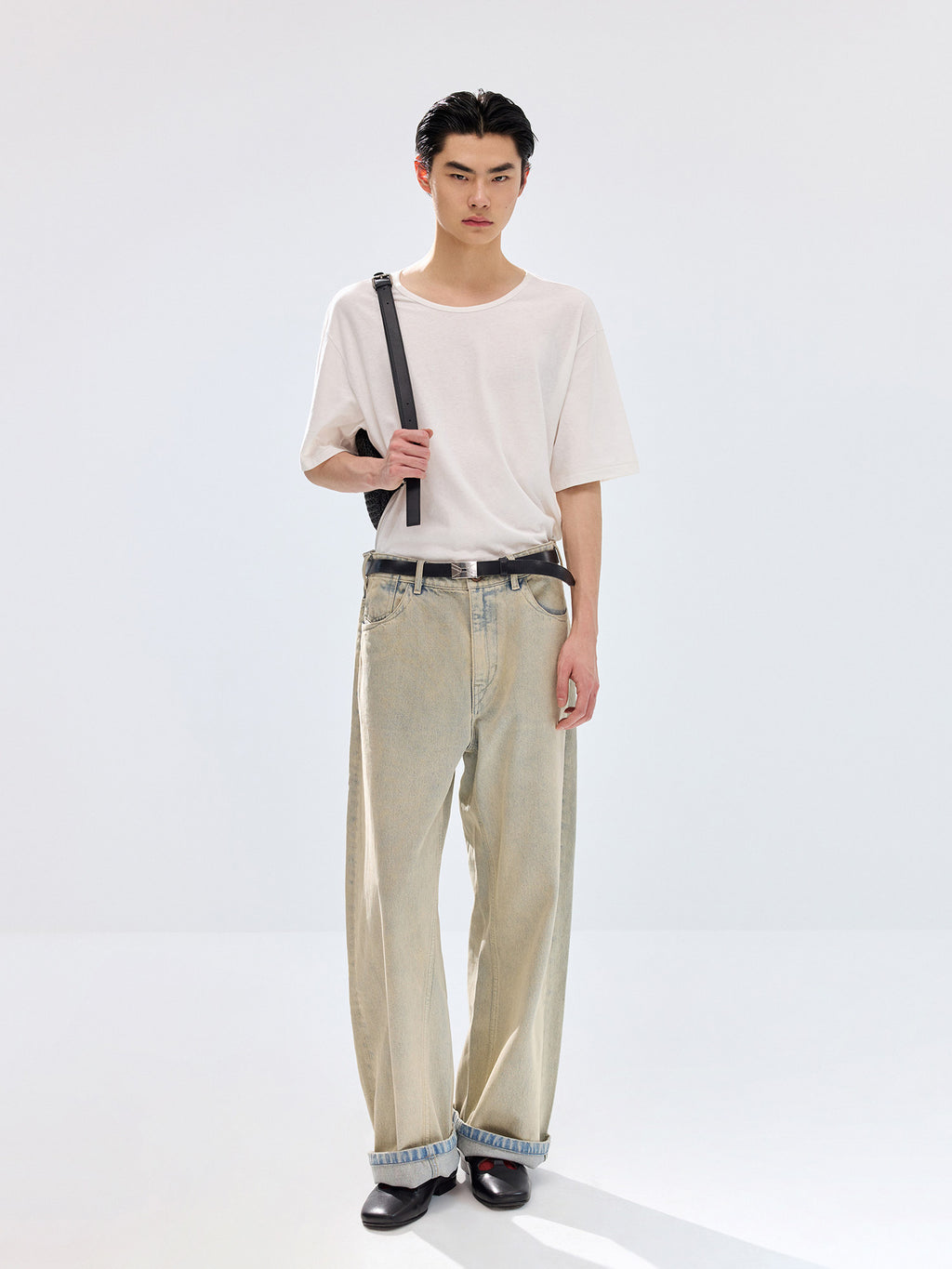 Simple Project Khaki Washed Jeans