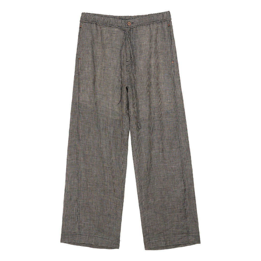 Simple Project Plaid Linen Trousers