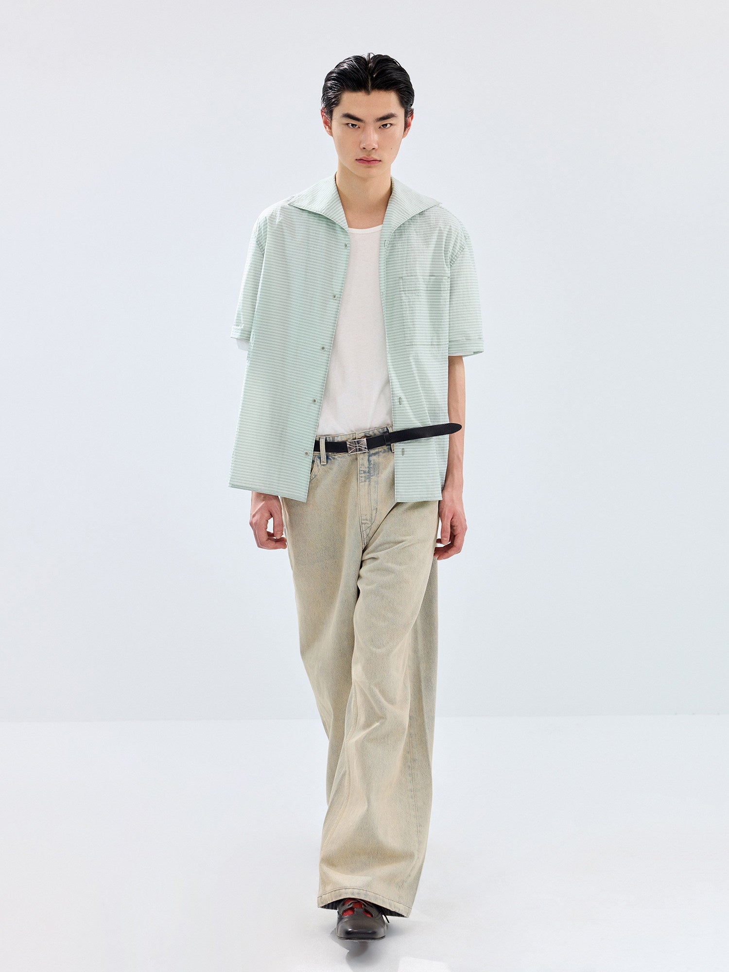 Simple Project Khaki Washed Jeans