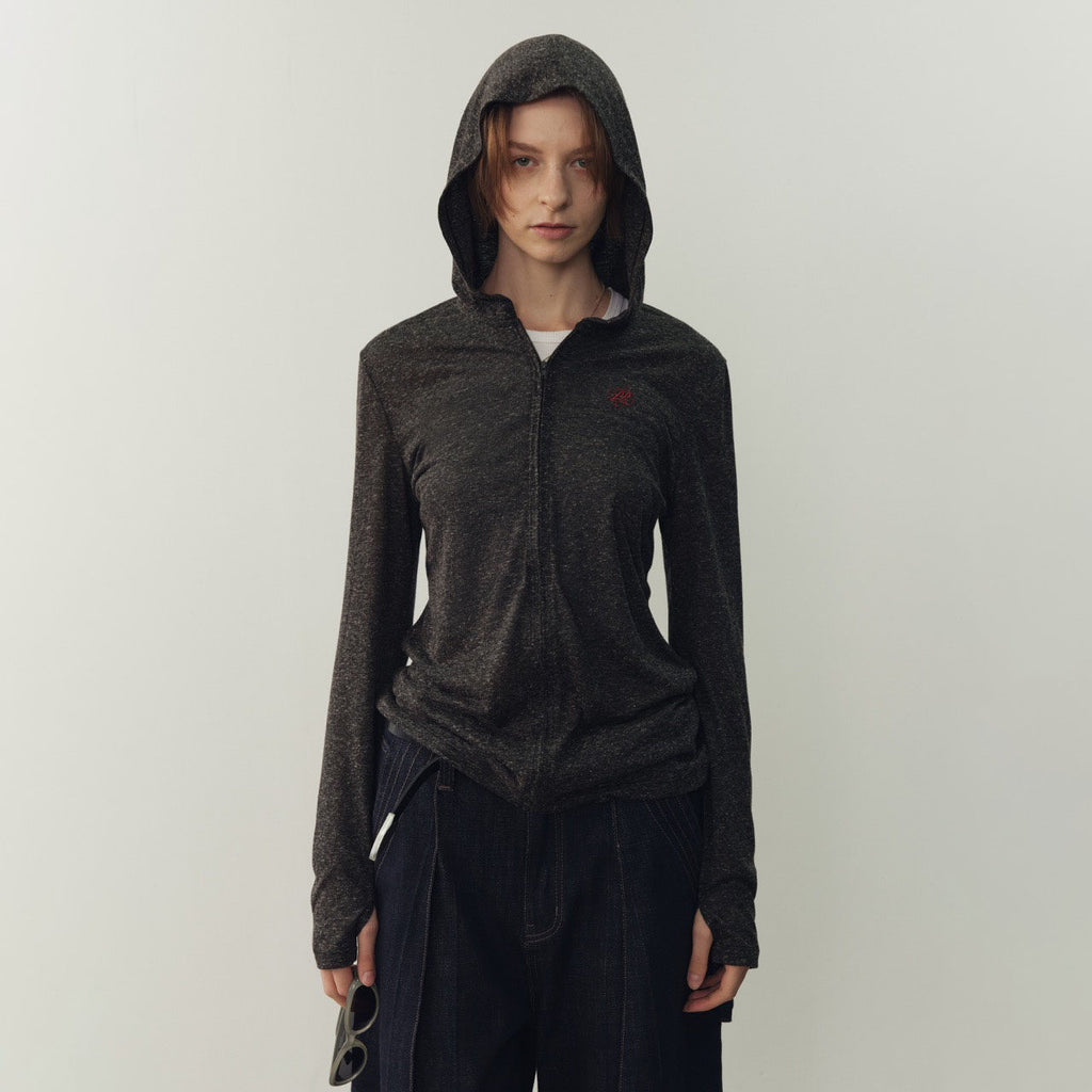 THE PROUDER Choi Ranjun's linen-blend zippered hooded sun protection suit