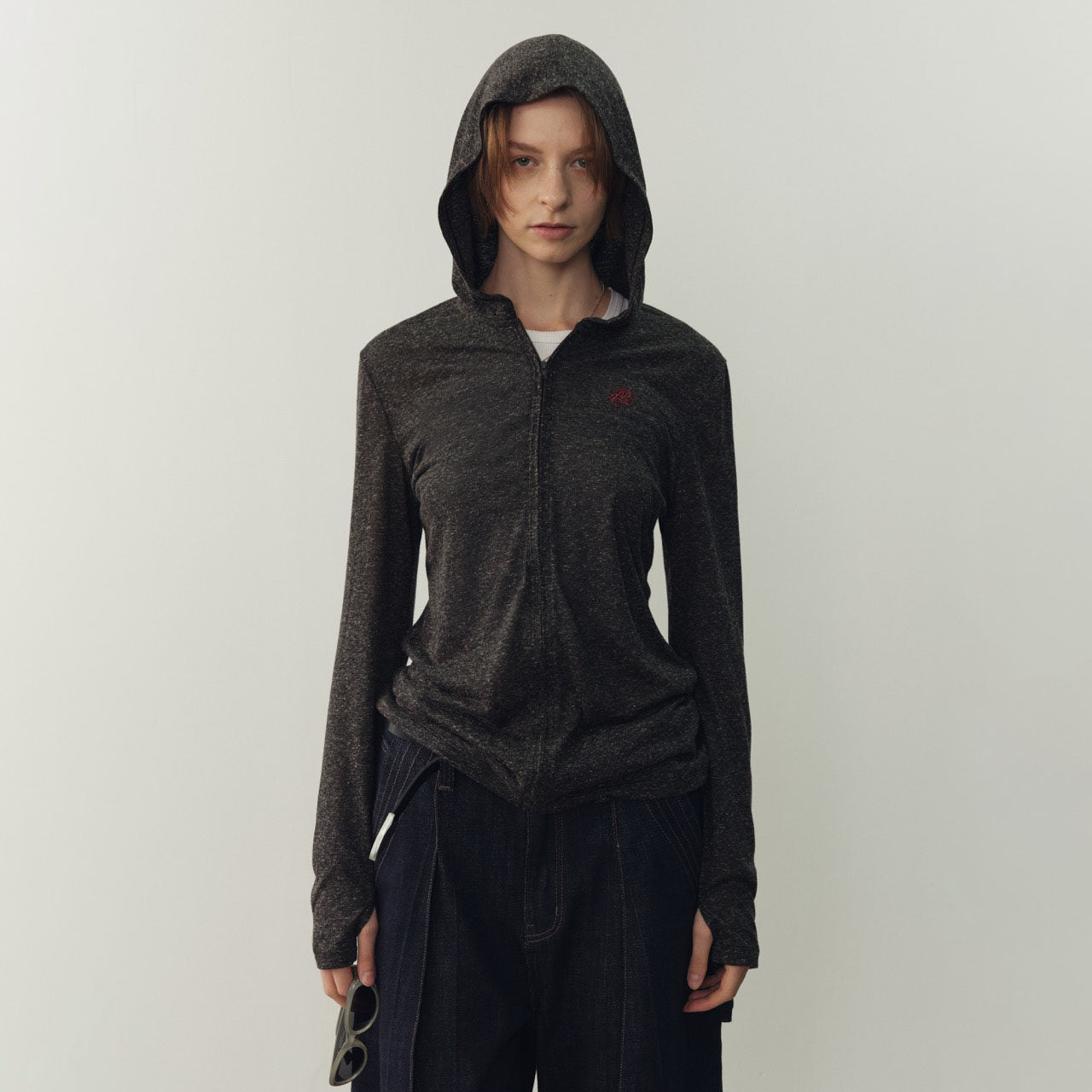 Choi Ranjun's linen-blend zippered hooded sun protection suit