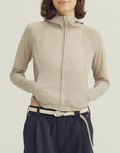 THE PROUDER linen-blend hooded slim-fit functional sun guard