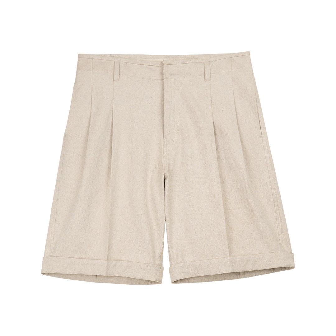 Simple Project Linen-blend Bermuda Shorts