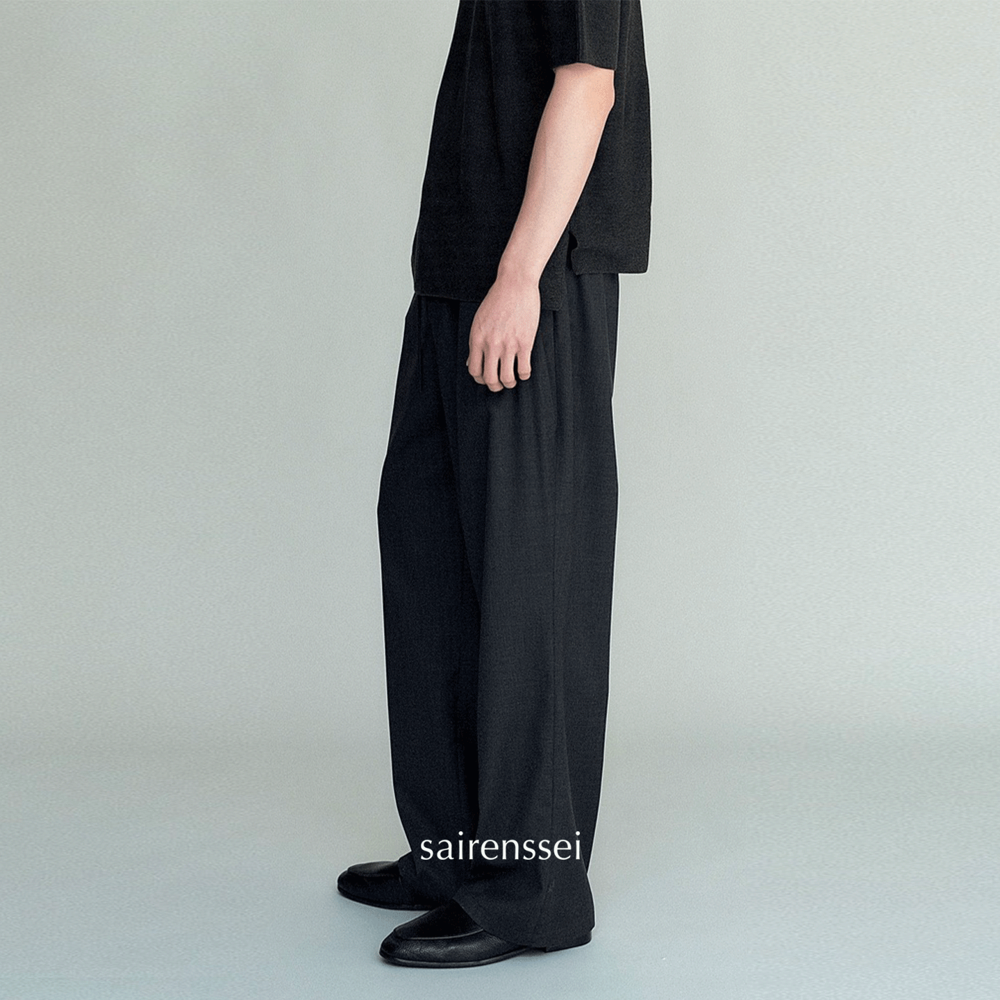 Sairenssei drape straight leg trousers