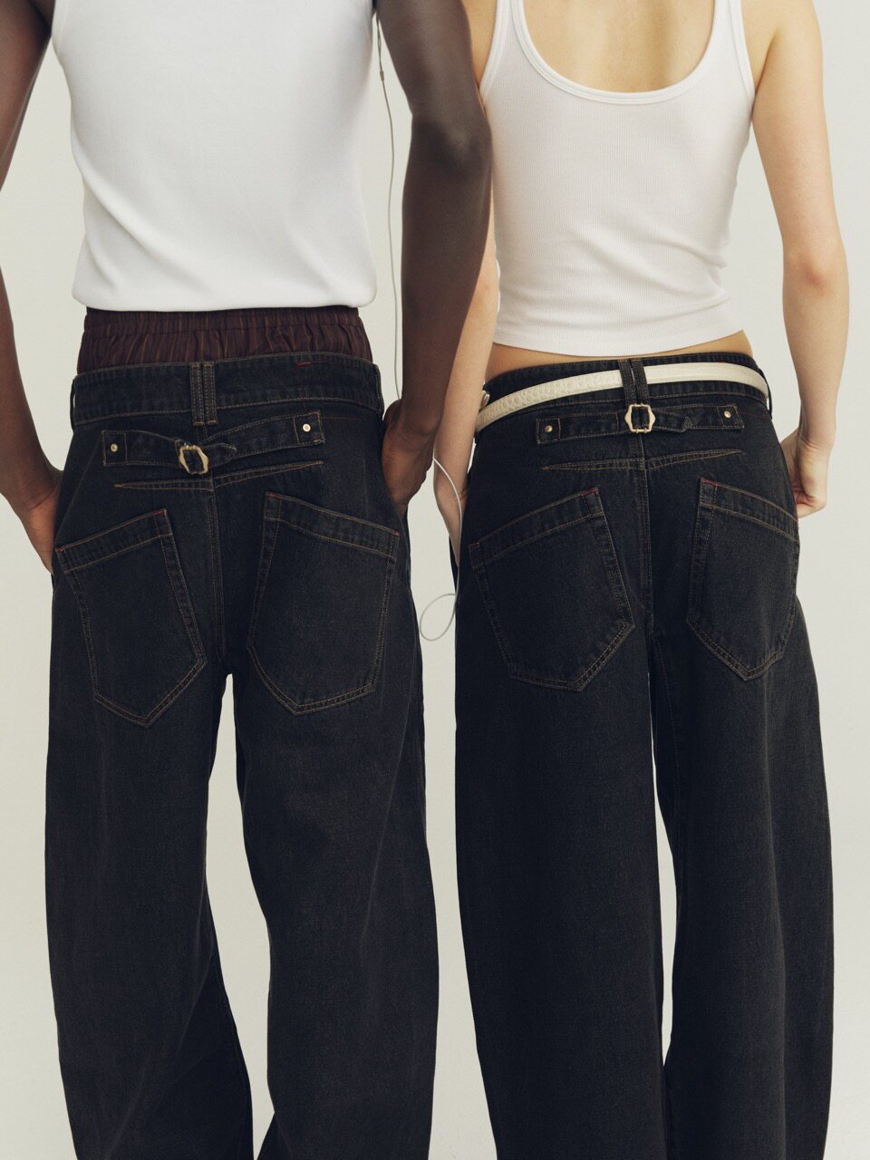 THE PROUDER Vintage Black Cow Stereo-Cut Jeans