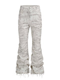 REBEL WAVE25FW "WΧΣ" White Distressed Waxed Jeans