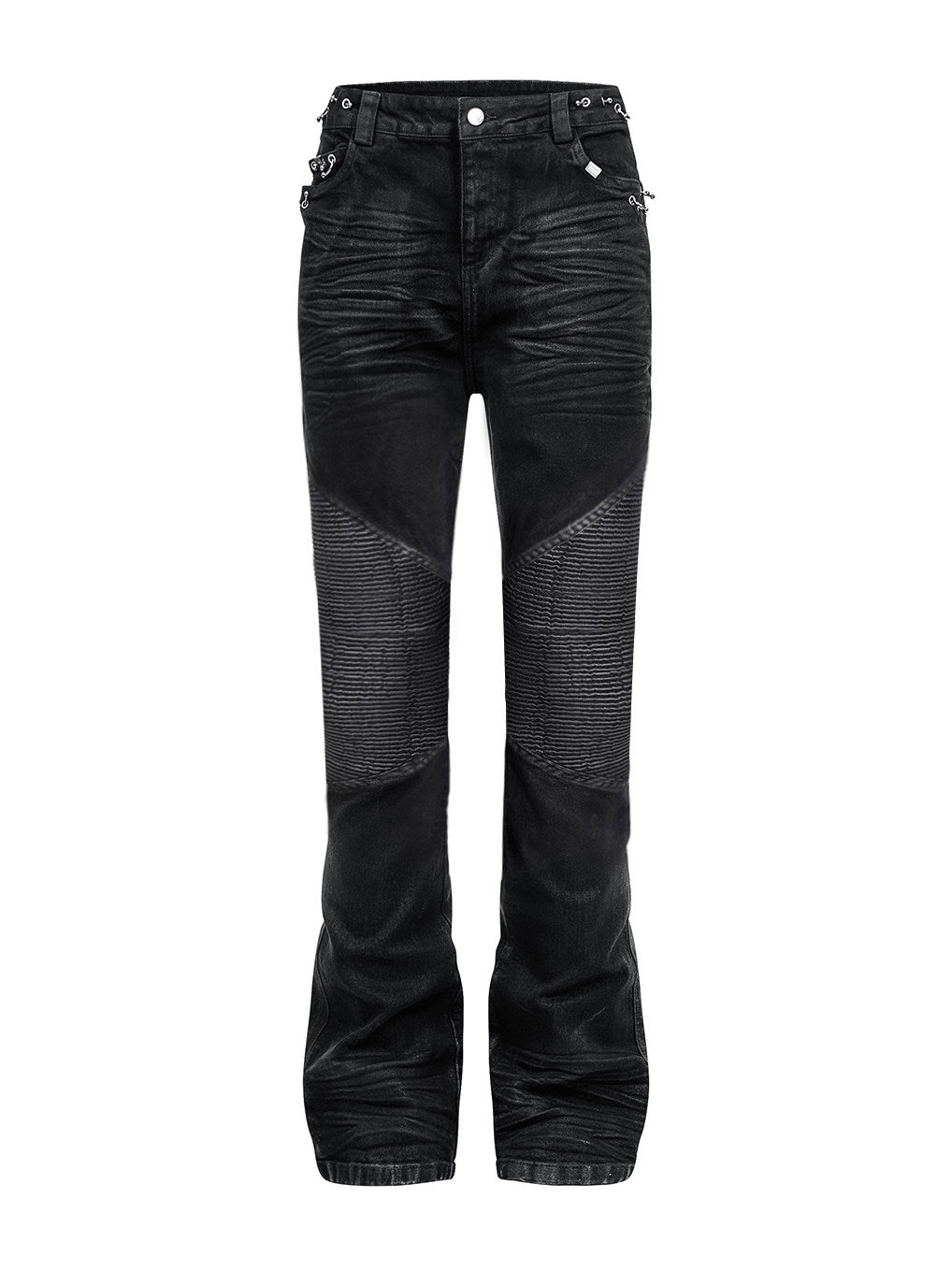 REBEL WAVE25FW "RЕЯ" Waxed Perforated Hardware 3D Waxed Straight Leg Jeans