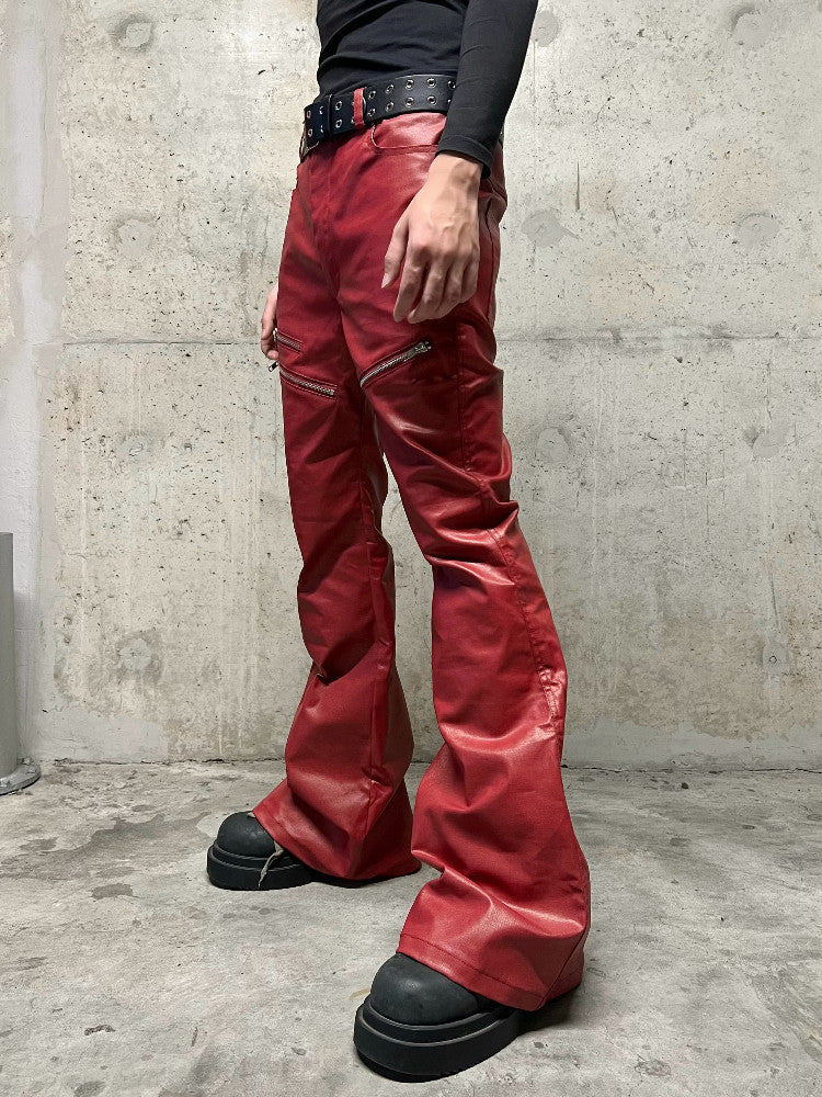 REBEL WAVE 25ss ЯЁD Liquid Metal Red Coated Waxed Jeans