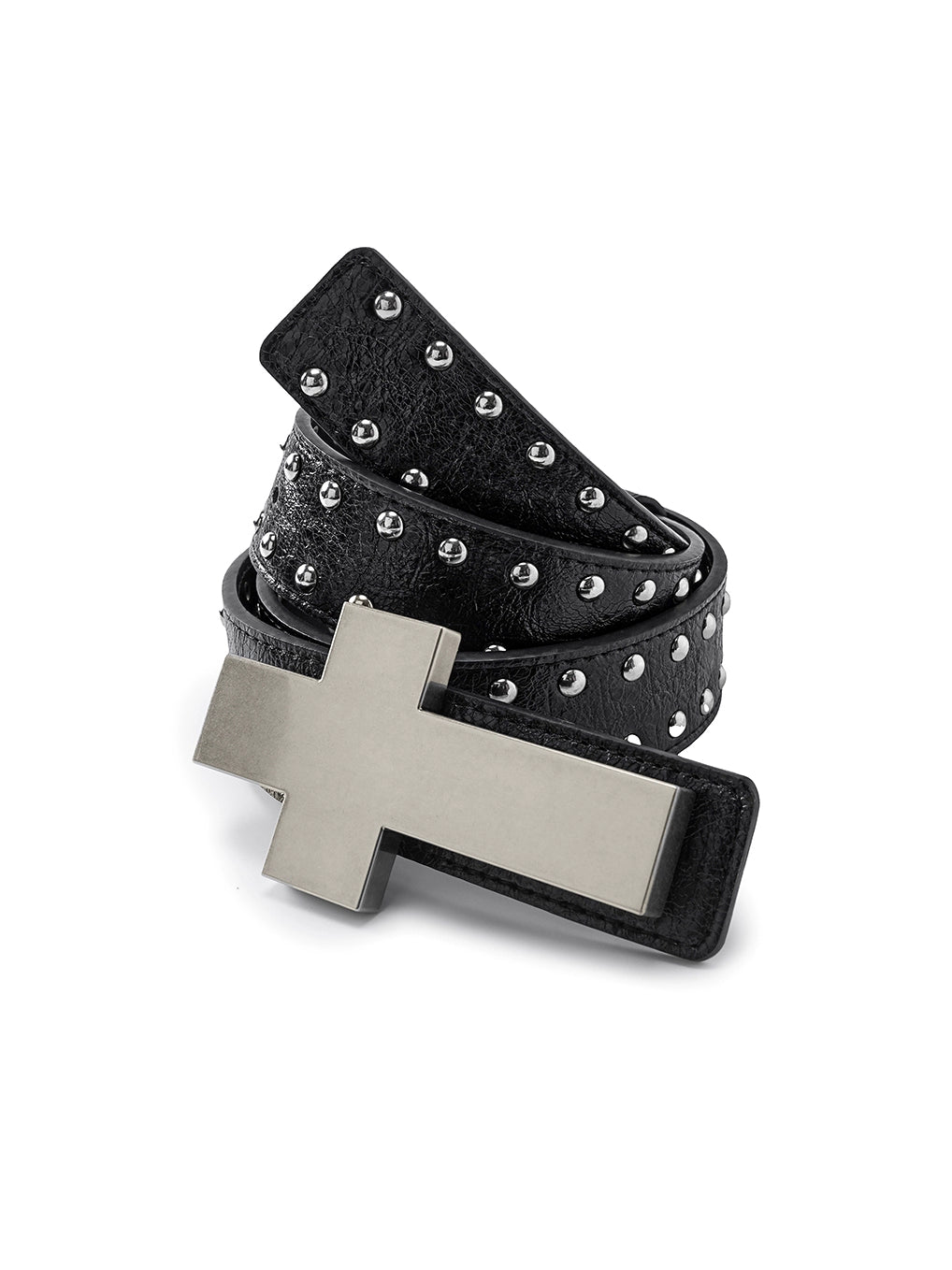 REBEL WAVE 25FW  Cracked Pattern Studded Cross Belt