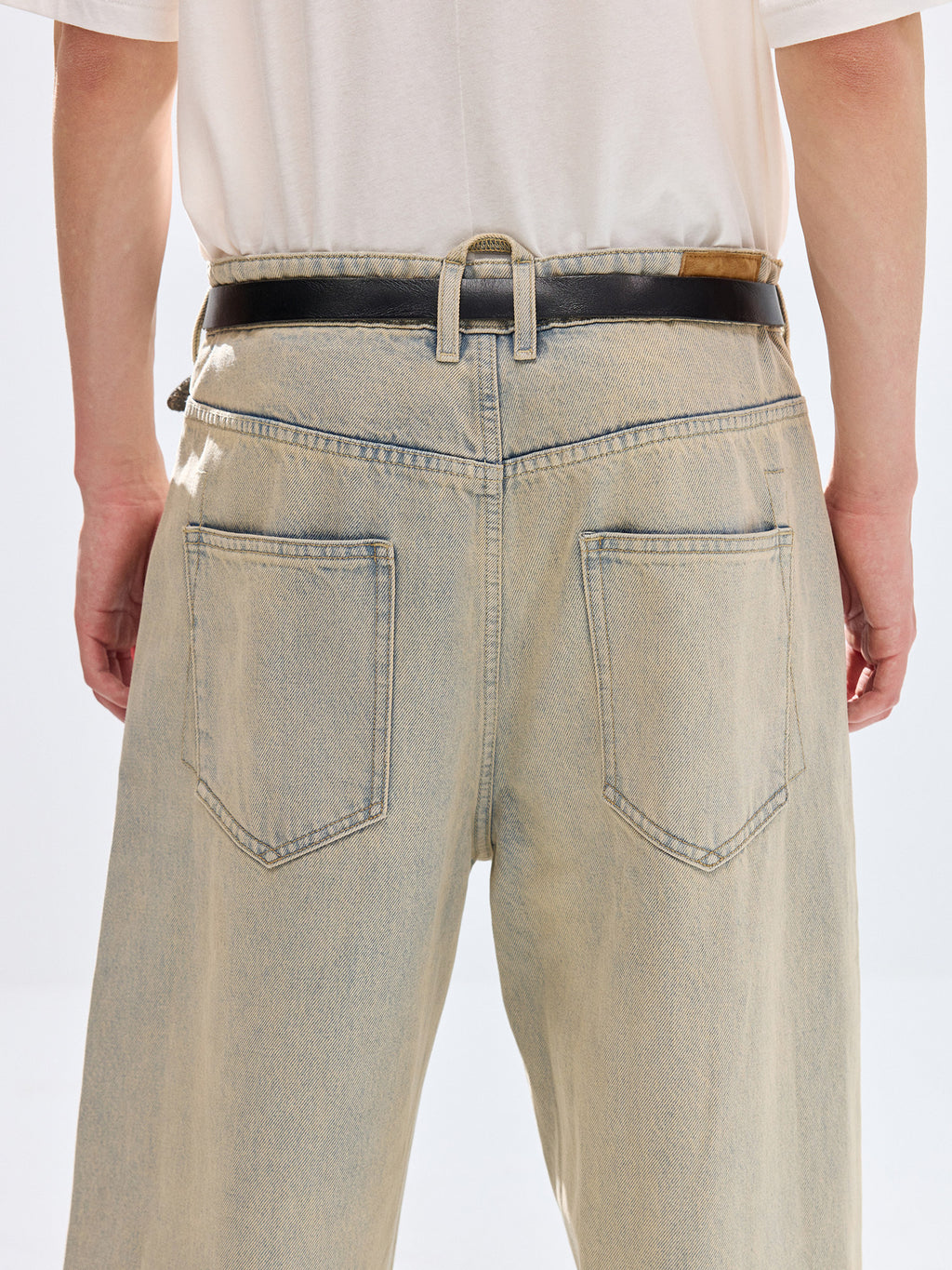 Simple Project Khaki Washed Jeans