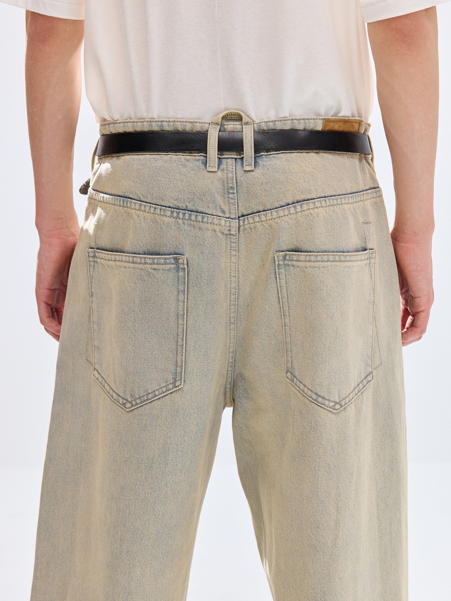 Simple Project Khaki Washed Jeans