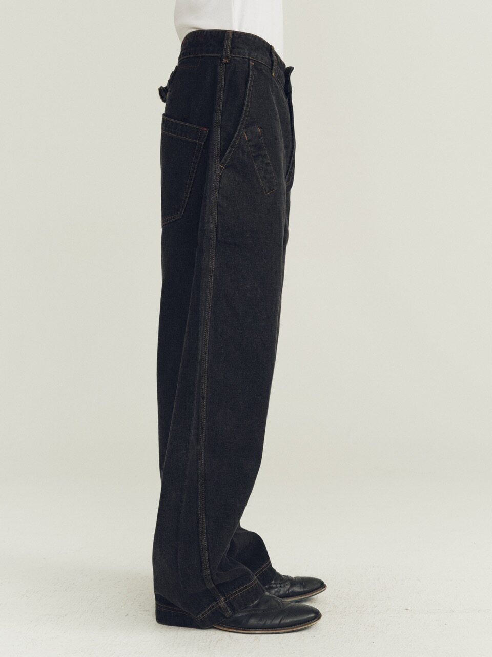THE PROUDER Vintage Black Cow Stereo-Cut Jeans