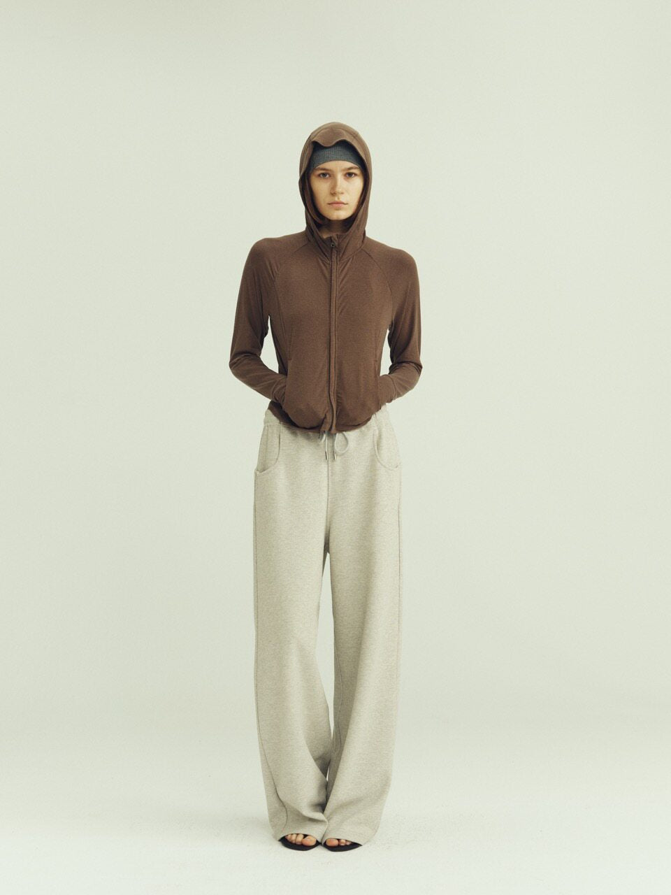 THE PROUDER linen-blend hooded slim-fit functional sun guard