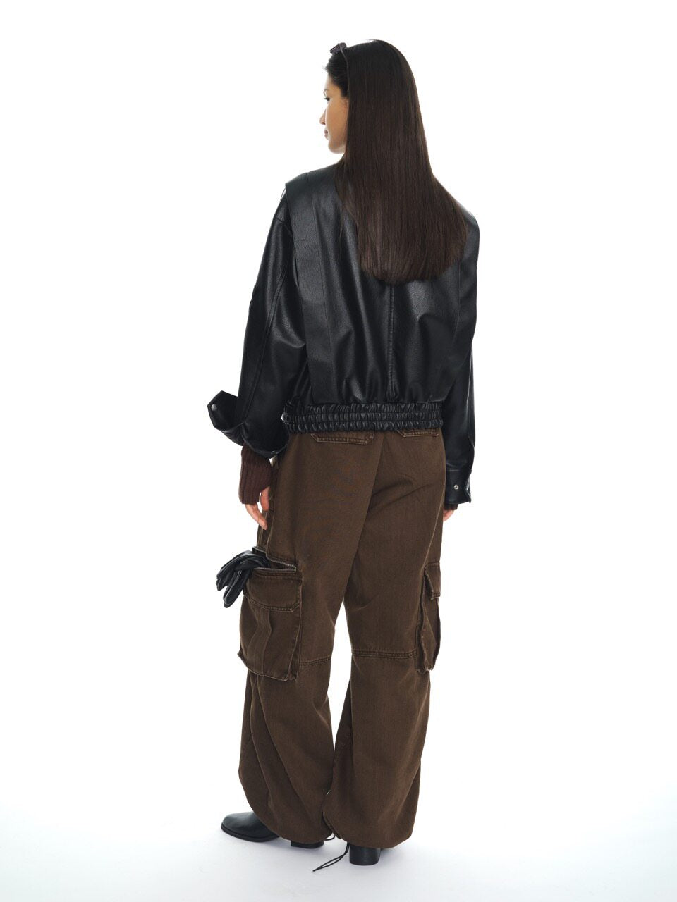 THE PROUDER brown pleated pocket cargo pants