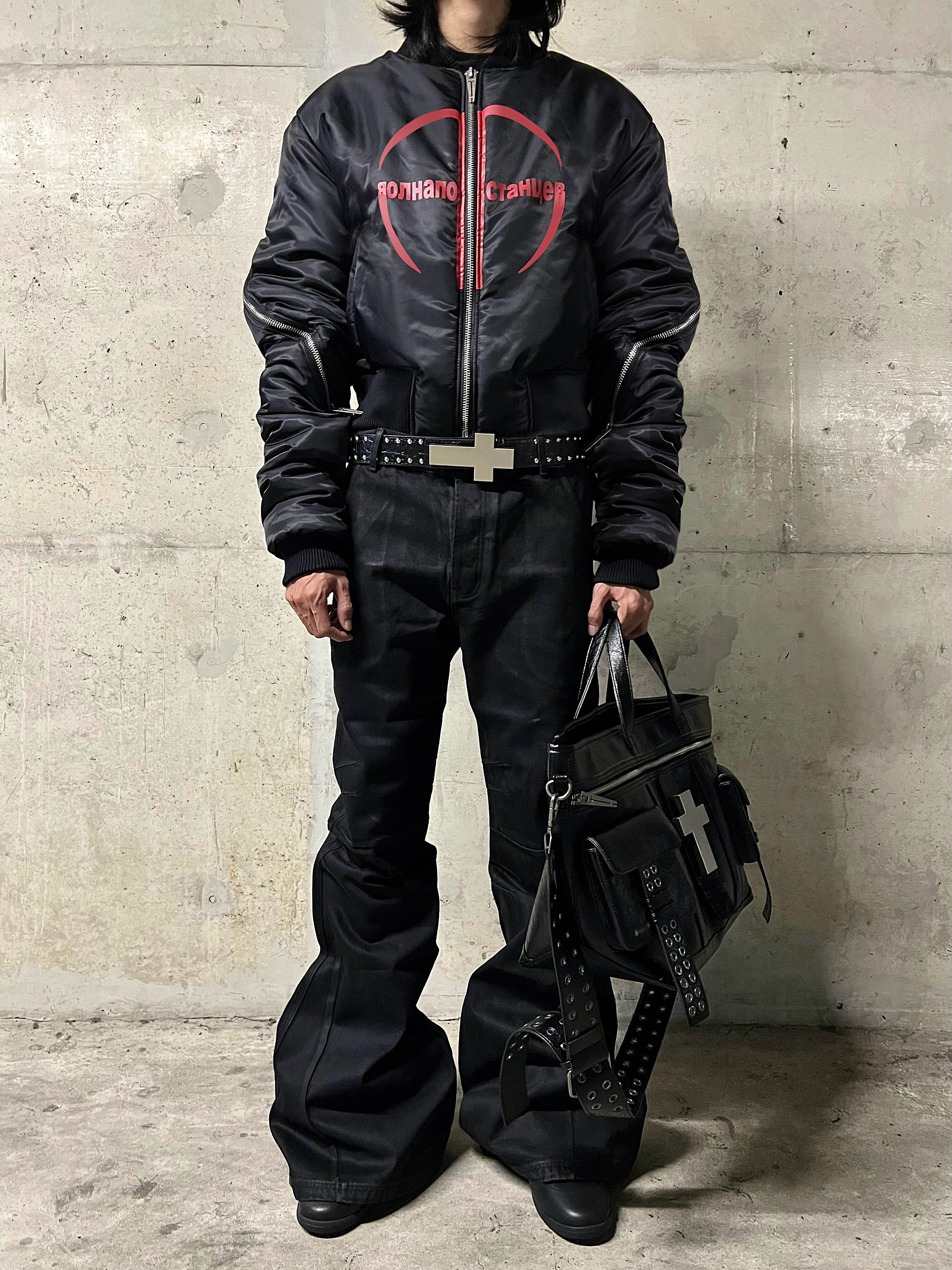 REBEL WAVE25FW "Ж" Shaped Zipper Oversized Sleeve Jacket