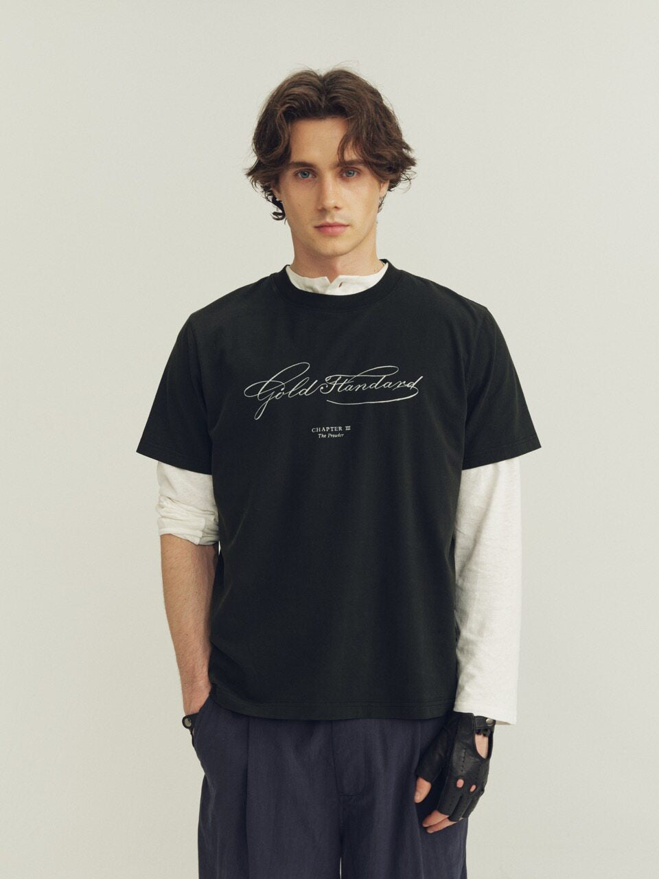 THE PROUDER Enzyme Wash Distressed Printed T-Shirt