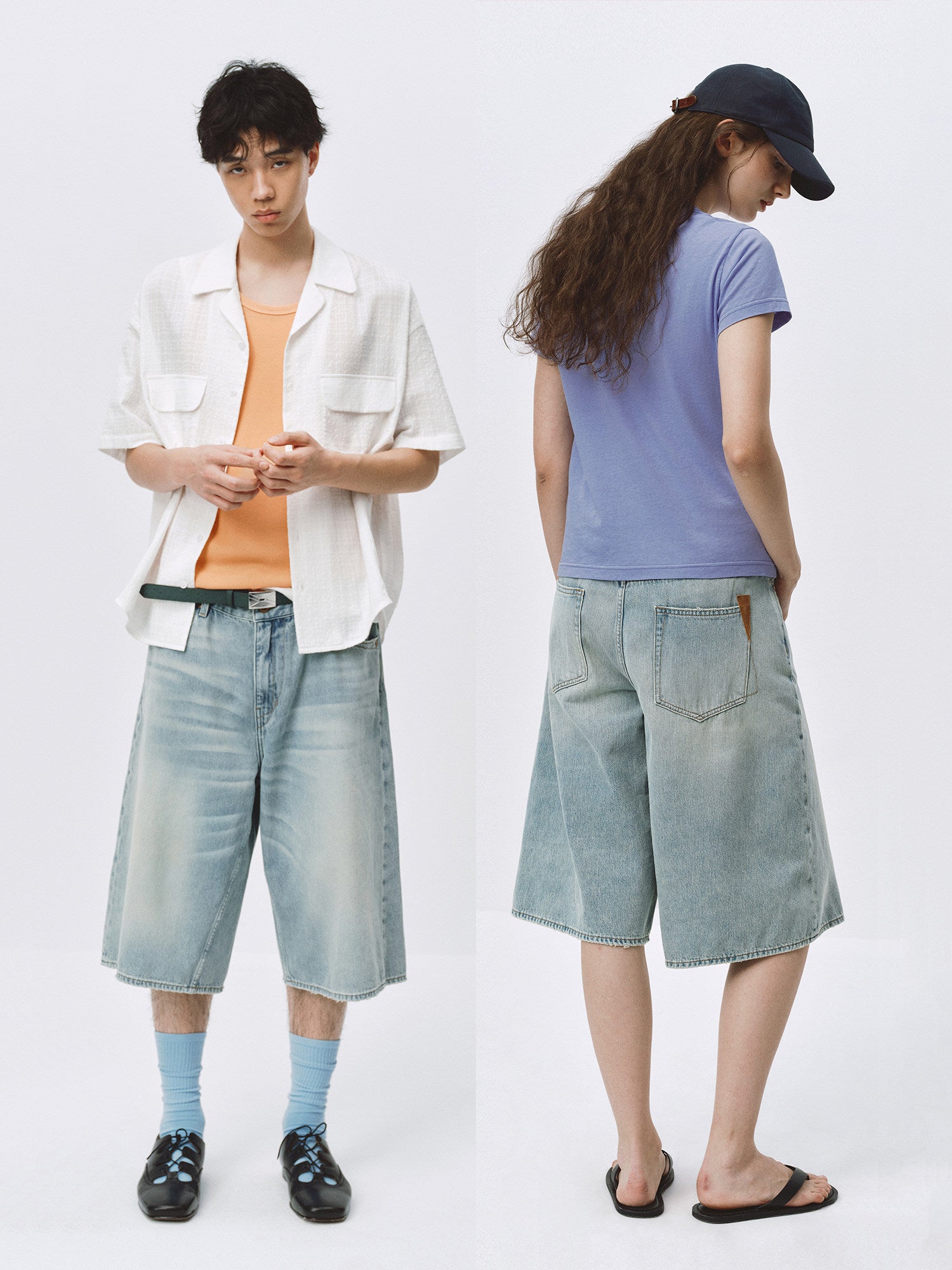Simple Project Light blue denim shorts