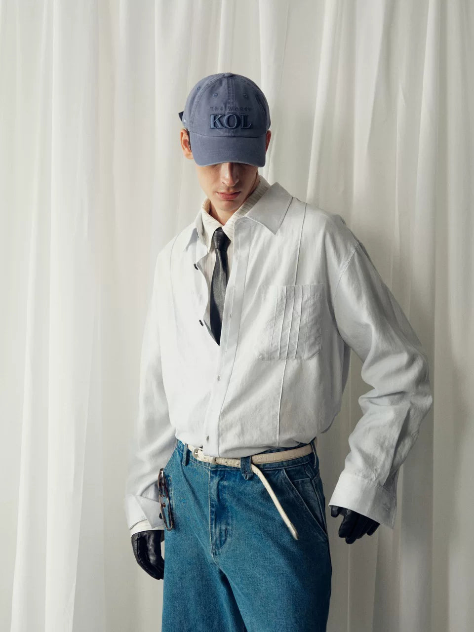THE PROUDER Washed Sky Blue "KOL" Soft Brim Baseball Cap
