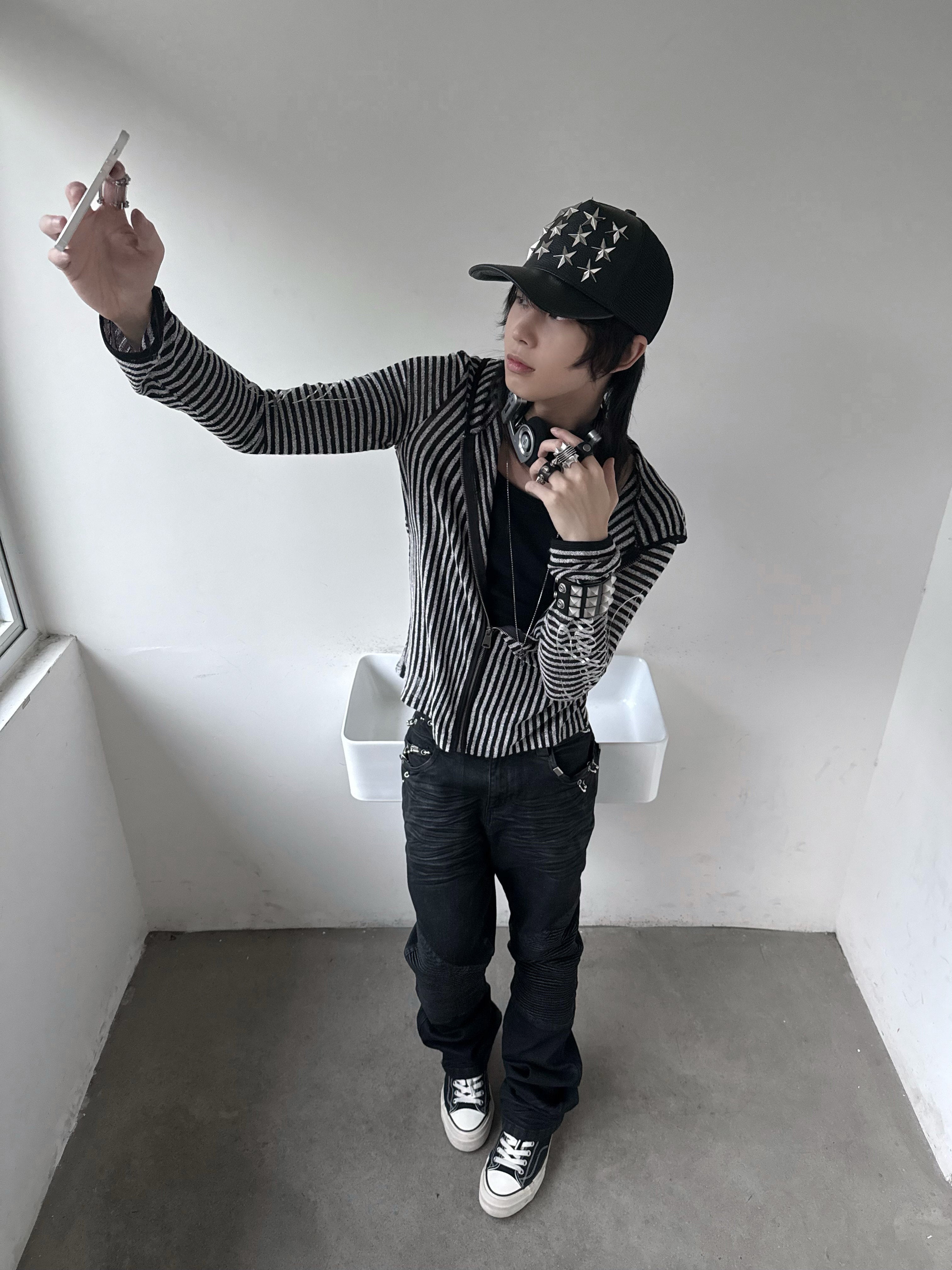 REBEL WAVE25FW "RЕЯ" Waxed Perforated Hardware 3D Waxed Straight Leg Jeans