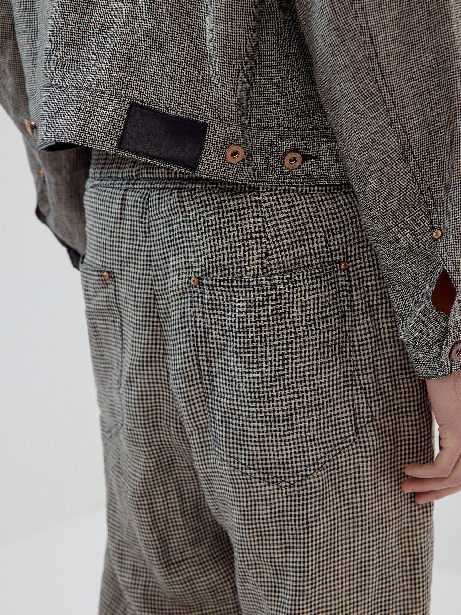 Simple Project Plaid Linen Trousers