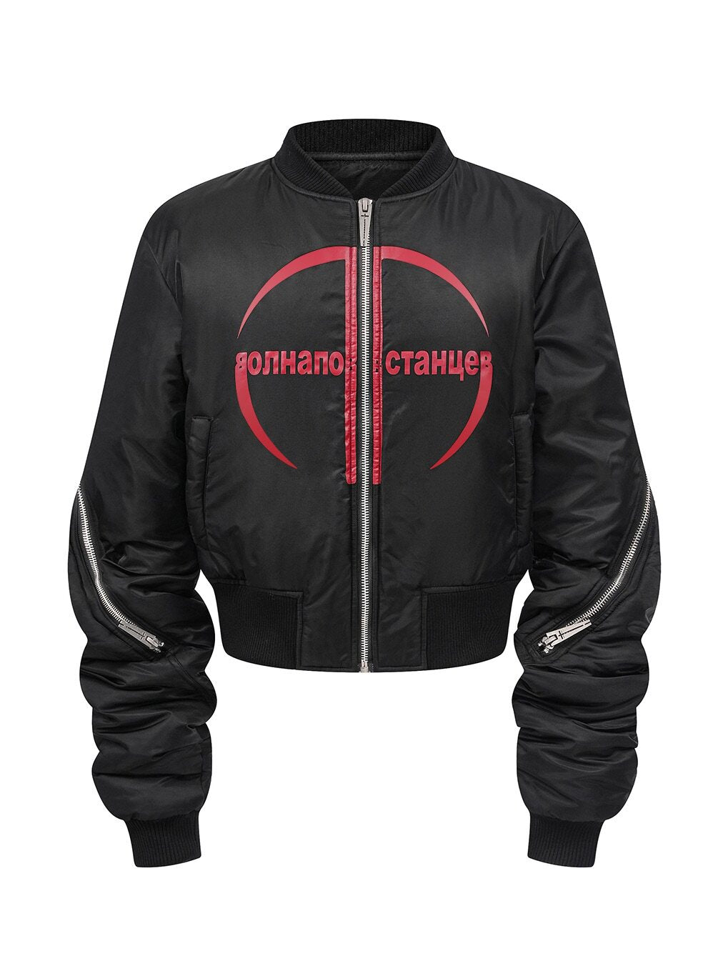 REBEL WAVE25FW "Ж" Shaped Zipper Oversized Sleeve Jacket
