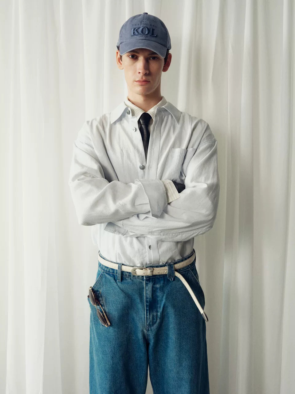 THE PROUDER Washed Sky Blue "KOL" Soft Brim Baseball Cap