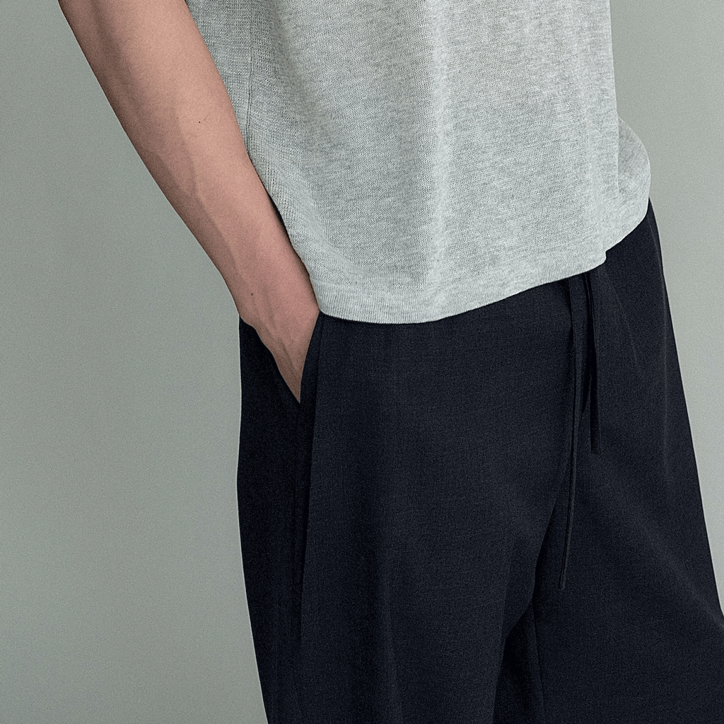 Sairenssei drape straight leg trousers