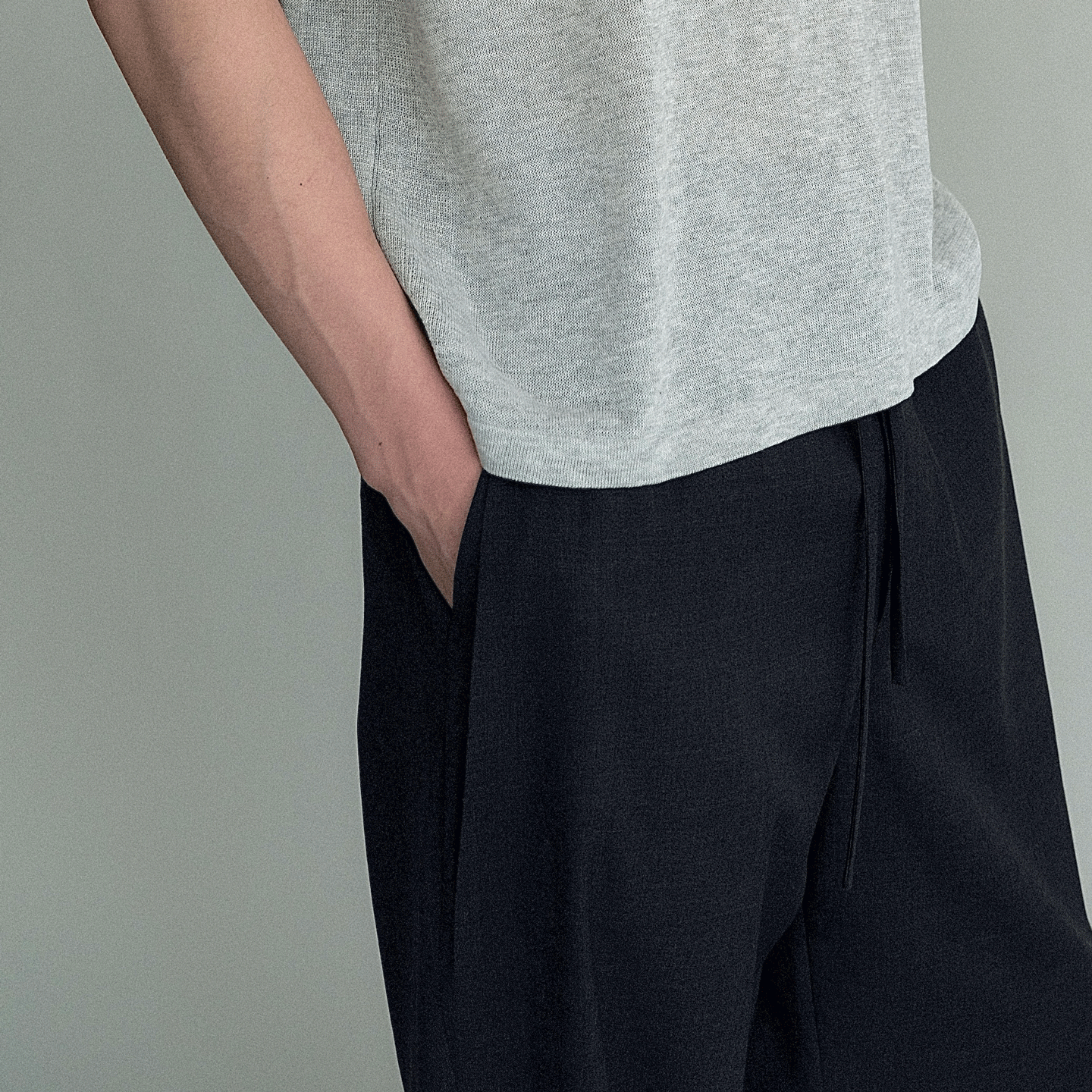 Sairenssei drape straight leg trousers