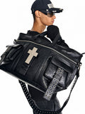 REBEL WAVE25FW "" Crossburst Leather Tote Bag, Shoulder Bag, Tote Bag, Crossbody Bag