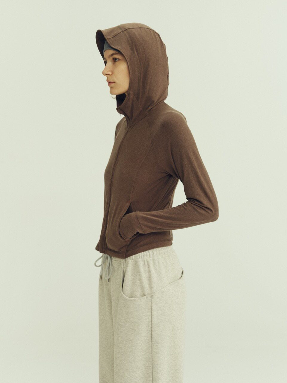THE PROUDER linen-blend hooded slim-fit functional sun guard
