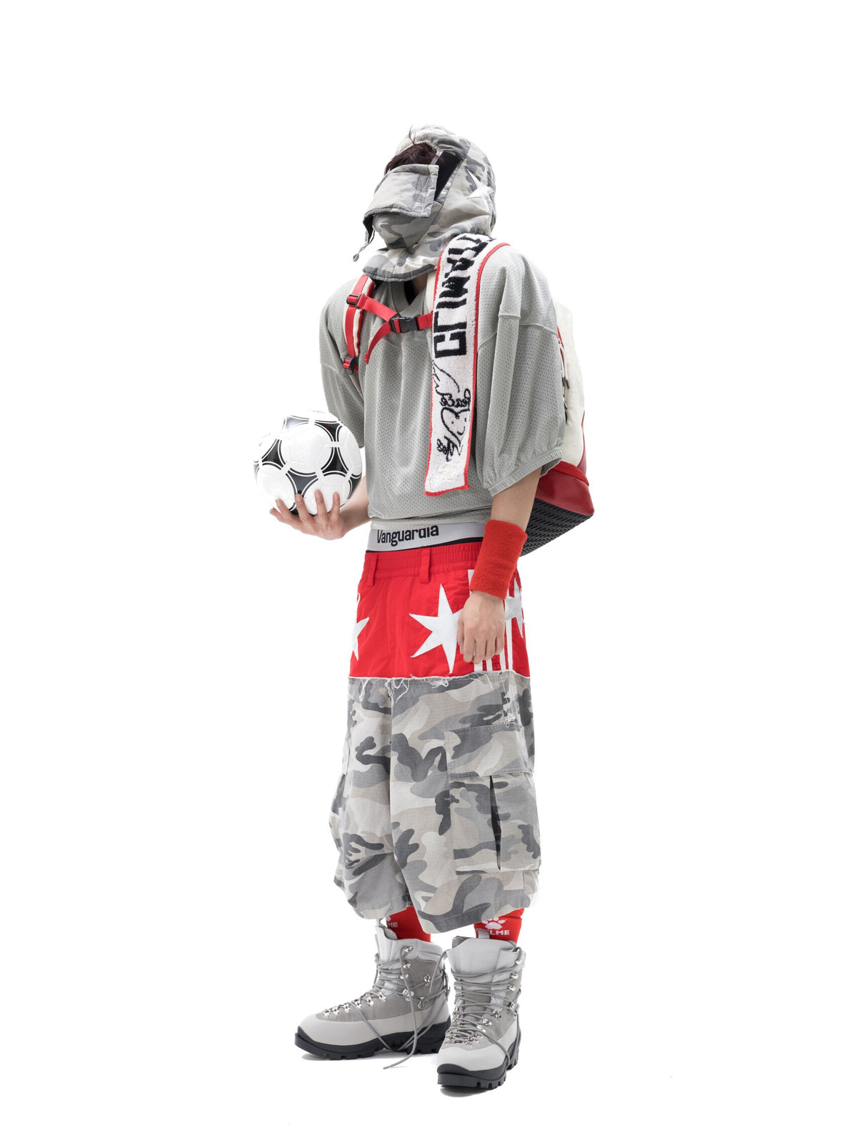 Vanguardia Cotton Patchwork Camouflage Loose Cropped Pants
