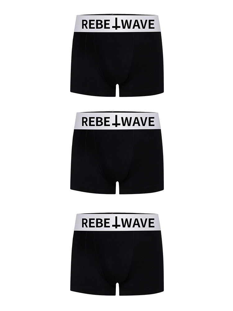 REBEL WAVE Quick-Drying Breathable Antibacterial Flat Crotch Ice Silk Slogan Underwear