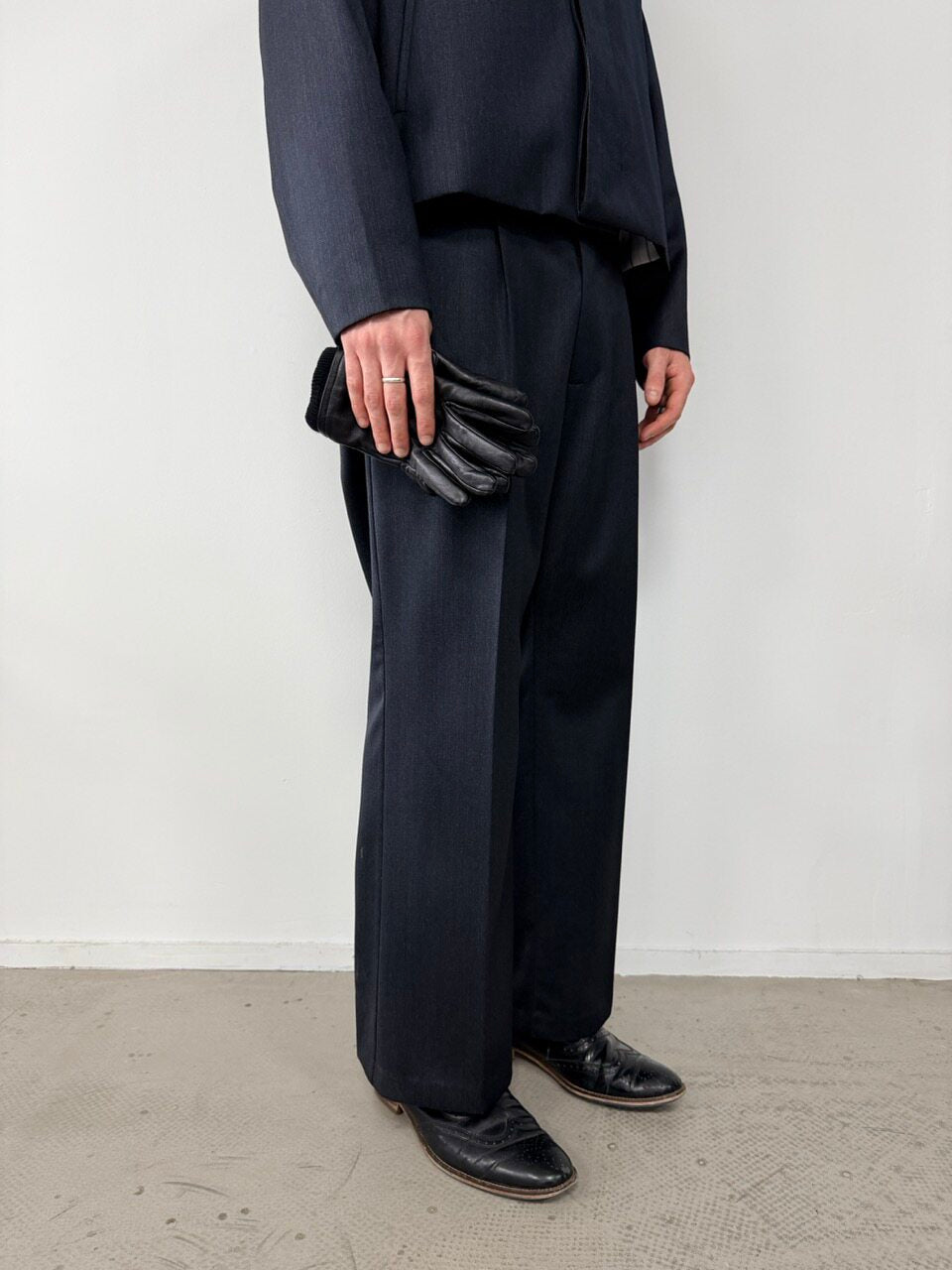 THE PROUDER Mercerized Water-Repellent Wool Minimalist Straight Trousers