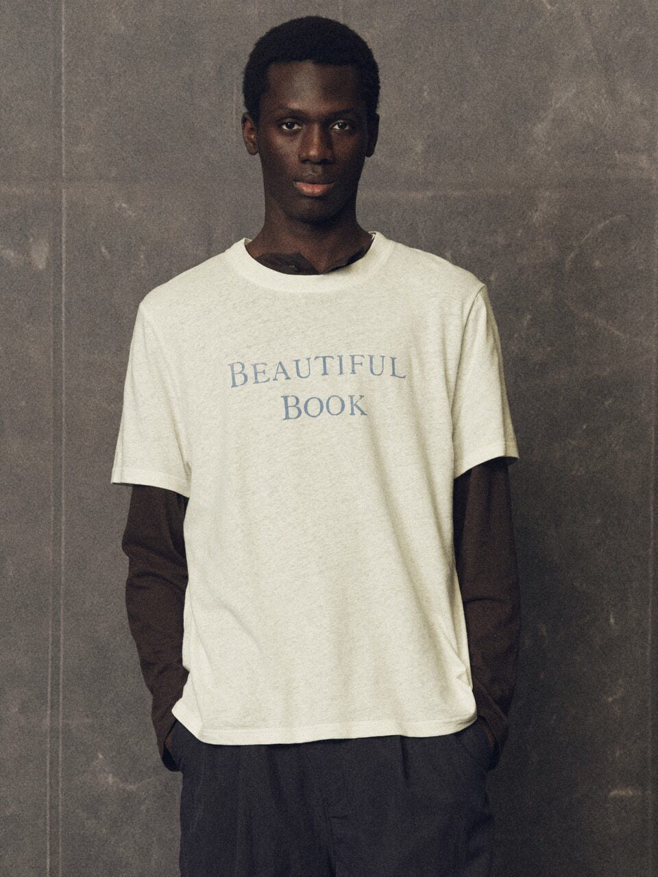 THE PROUDER Linen Cotton Bamboo Print T-Shirt