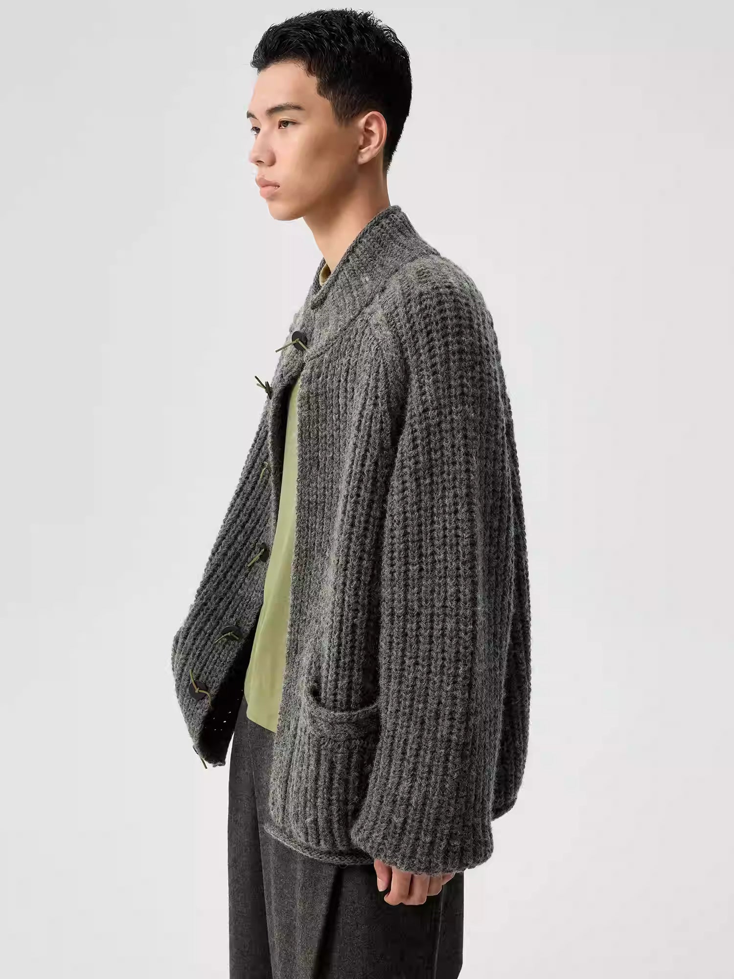 Simple Project High-Neck Cardigan