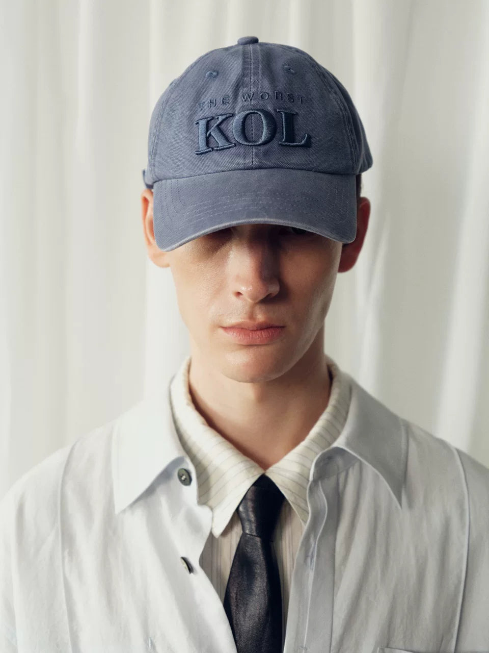 THE PROUDER Washed Sky Blue "KOL" Soft Brim Baseball Cap