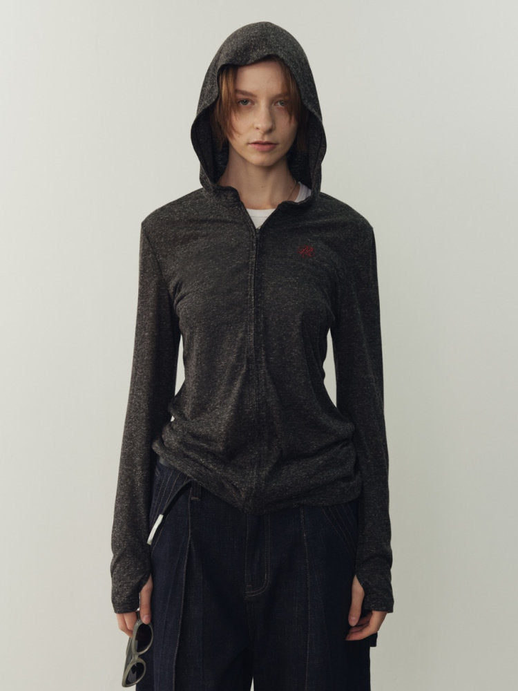 Choi Ranjun's linen-blend zippered hooded sun protection suit