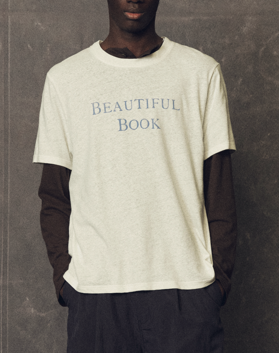 THE PROUDER Linen Cotton Bamboo Print T-Shirt