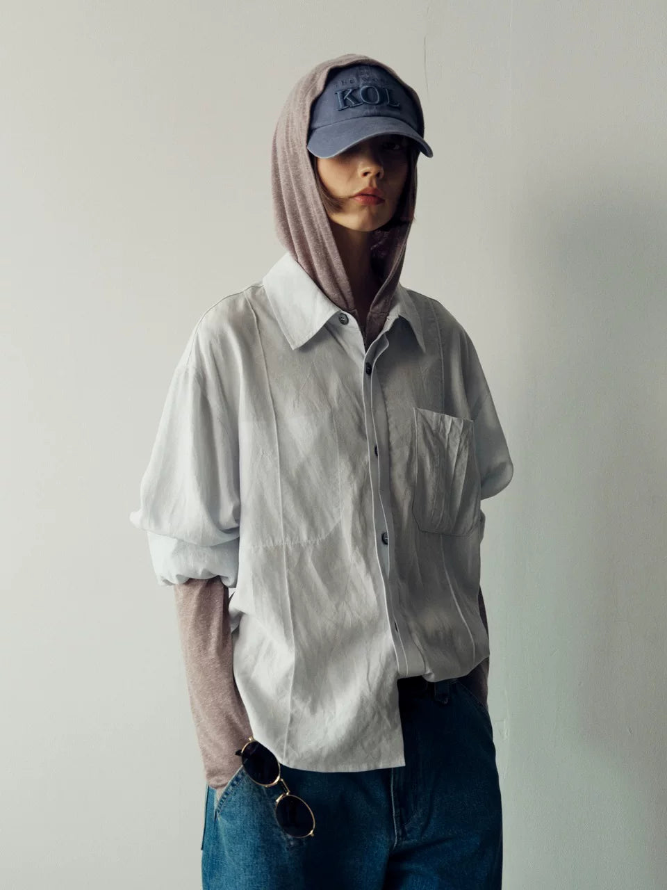 THE PROUDER Washed Sky Blue "KOL" Soft Brim Baseball Cap
