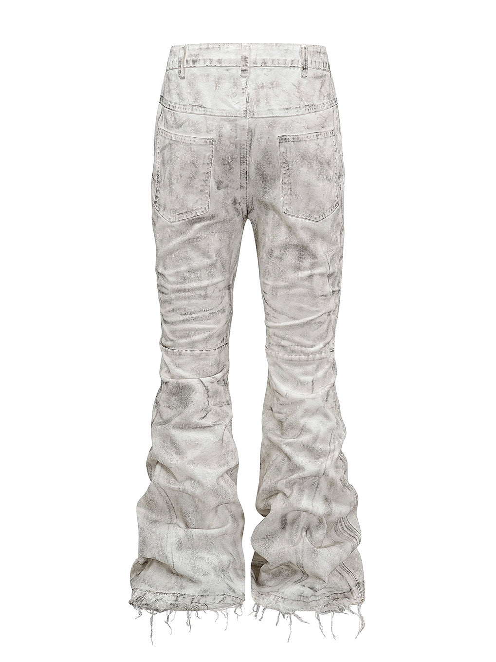 REBEL WAVE25FW "WΧΣ" White Distressed Waxed Jeans