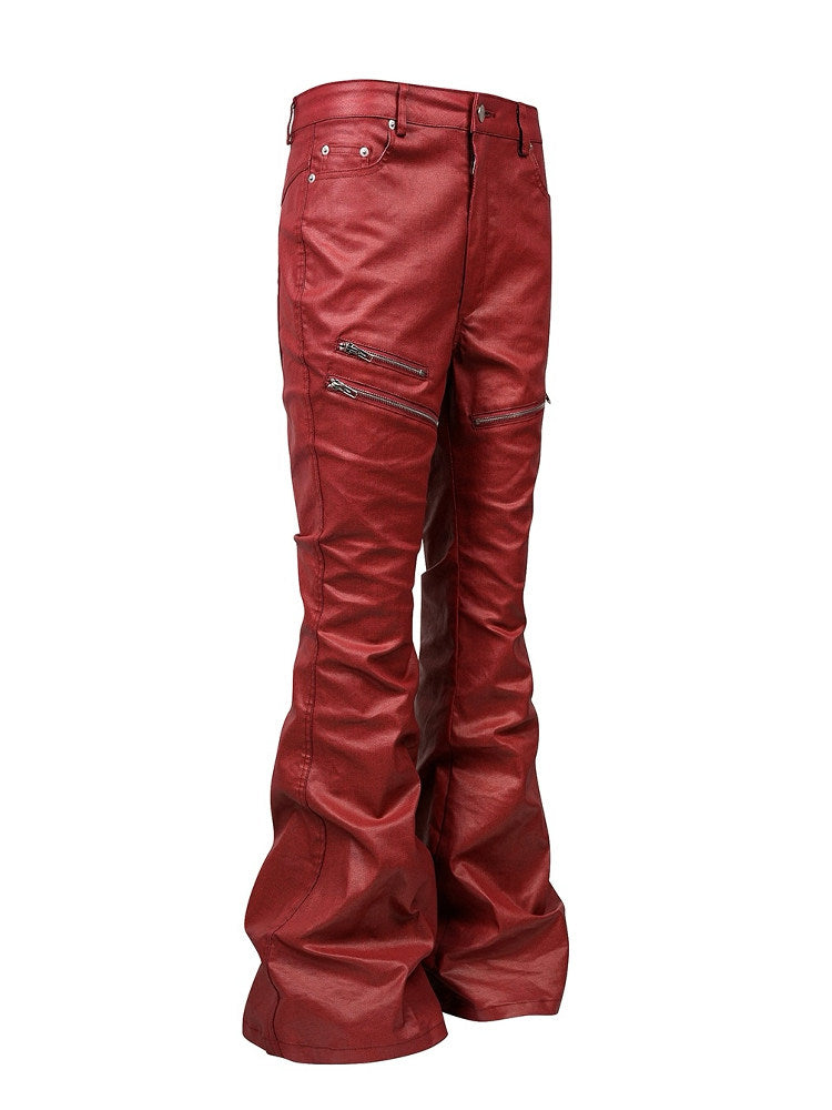 REBEL WAVE 25ss ЯЁD Liquid Metal Red Coated Waxed Jeans